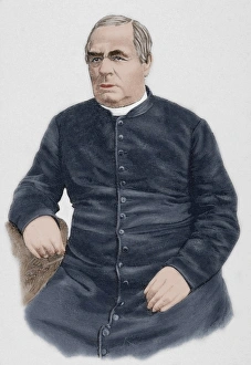 Sebastian Kneipp (1821-1897). Engraving. Colored Sebastian Kneipp (1821-1897). Engraving. Colored