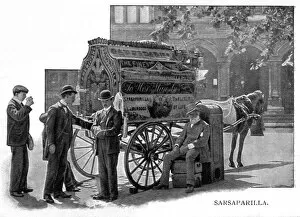 Images Dated 21st December 2016: Selling sarsaparilla from a horse and wagon, 1903