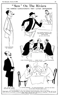 Westbury Gallery: Sem on the Riviera, famous personalities 1913