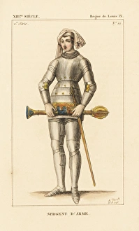 Sergeant at arms, royal guard, mace-bearer, 13th century Sergeant at arms, royal guard, mace-bearer, 13th century