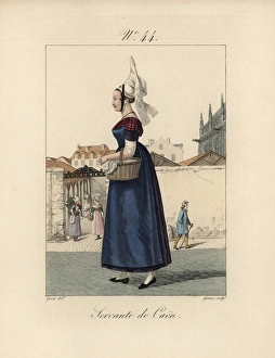 Servant girl in Caen She wears a tall bavolet Servant girl in Caen She wears a tall bavolet