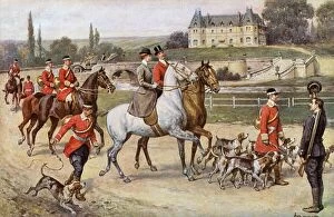 Riding Collection: Setting off on a Fox Hunt - leaving the Chateau