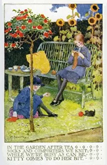 Mending Gallery: Sewing in the Garden by Millicent Sowerby