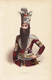 Shah of Persia with long beard and elaborately Shah of Persia with long beard and elaborately