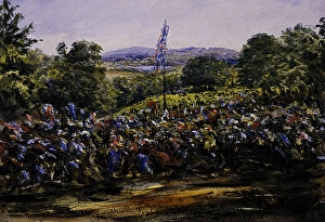 <b class=qtipBold><figcaption>The Sham Fight at Scarva</figcaption></b><br>The Sham Fight at Scarva. Moore, James MD 1819 - 1883. Date:<br><em>© National Museums NI / MARY EVANS</em> The Sham Fight at Scarva