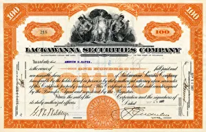 Share certificate, Lackawanna Securities Company Share certificate, Lackawanna Securities Company