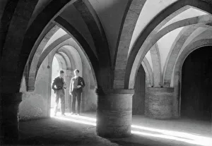 <b class=qtipBold><figcaption>Sherborne School</figcaption></b><br>Sherborne School, Undercroft, 1930s Date: 1930s<br><em>© Mary Evans / National Archives</em> Sherborne School