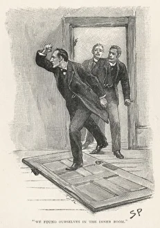 <b class=qtipBold><figcaption>Sherlock Holmes / Doyle</figcaption></b><br>THE ADVENTURE OF THE STOCKBROKER'S CLERK. Sherlock Holmes throws himself upon the door and finds himself in the inner room.<br><em>© Mary Evans Picture Library</em> Sherlock Holmes / Doyle
