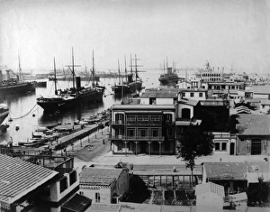 Shipping at the entrance to the Suez Canal, Egypt Shipping at the entrance to the Suez Canal, Egypt