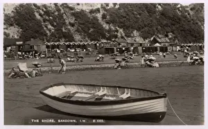 Prints of The Shore at Sandown, Isle of Wight Date: circa 1940 Isle Of Wight Prints: The Shore at Sandown, Isle of Wight Print circa 1940
