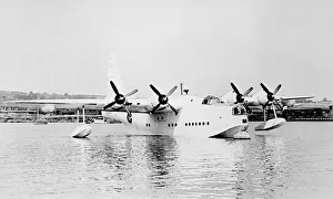 Short Sunderland flying boat on water Short Sunderland flying boat on water