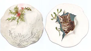 Two sides of a cutout Christmas card Two sides of a cutout Christmas card