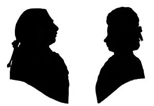 Images Dated 15th November 2011: Silhouette portraits of King George III and Queen Charlotte