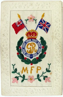 Silk postcard showing Military Foot Police emblem Silk postcard showing Military Foot Police emblem