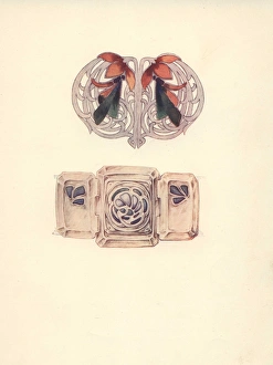 Holme Gallery: Silver clasps with enamel by arts-and-crafts