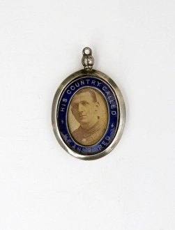 Silver / enamel locket His Country Called, He Answered Silver / enamel locket His Country Called, He Answered