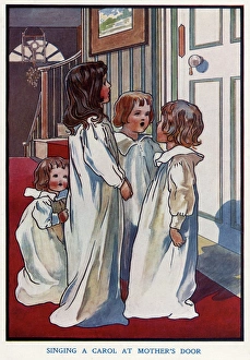 Sining a carol at Mothers door by Charles Robinson Sining a carol at Mothers door by Charles Robinson