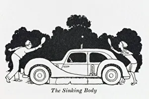 <b class=qtipBold><figcaption>The sinking body / W H Robinson</figcaption></b><br>This special chassis can be lowered instantly to ground level; the roof of the car thus becomes available for a stirring bout of table tennis. Please note: Credit must appear as (c) Courtesy of the estate of Mrs J.C.Robinson/Pollinger Ltd/Mary Evans Picture Library Date: 1939<br><em>© Mary Evans Picture Library 2015 - https://copyrighthub.org/s0/hub1/creation/maryevans/MaryEvansPictureID/10411907</em> The sinking body / W H Robinson