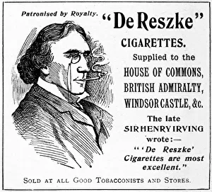 Sir Henry Irving advertising De Reszke Cigarettes Sir Henry Irving advertising De Reszke Cigarettes