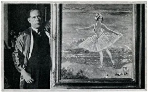 Sir William Orpen with painting of Anna Pavlova Sir William Orpen with painting of Anna Pavlova