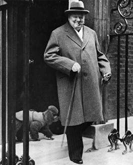 <b class=qtipBold><figcaption>Sir Winston Churchill</figcaption></b><br>Sir Winston Leonard Spencer Churchill (1874-1965) British politician and Prime Minister celebrates his 30th anniversary in the House of Commons with his pet poodle at 10 Downing Street, London<br><em>© Illustrated London News Ltd/Mary Evans</em> Sir Winston Churchill
