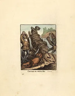 Two skeletons of Death interrupt a Waggoner on the road Two skeletons of Death interrupt a Waggoner on the road