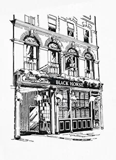 The National Brewery Centre Archives Collection: Sketch of Black Horse PH, Oxford Street, London