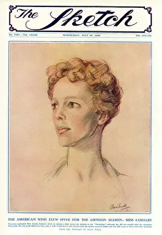 Olive Gallery: Sketch cover featuring Amelia Earhart by Olive Snell