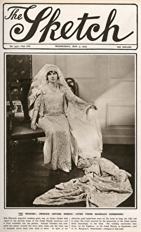Sketch front cover - wedding of Elizabeth Asquith Sketch front cover - wedding of Elizabeth Asquith