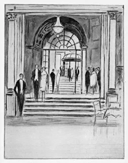 Sketch of the entrance to the Savoy Hotel, 1926 Sketch of the entrance to the Savoy Hotel, 1926