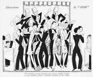 Sketch by Fish of dancing the Charleston at Sketch by Fish of dancing the Charleston at
