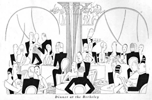 Sketch by Fish of dinner at the Berkeley, London, 1926 Sketch by Fish of dinner at the Berkeley, London, 1926