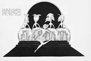 Sketch by Fish of Jean Rai and chorus in Silvery Sketch by Fish of Jean Rai and chorus in Silvery