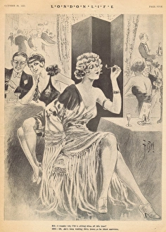 A sketch of a girl in a London bar, 1928 A sketch of a girl in a London bar, 1928