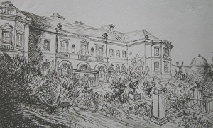 Sketch of Hartwell House, Buckinghamshire Sketch of Hartwell House, Buckinghamshire