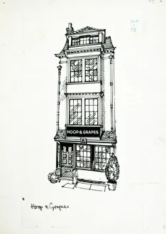 Sketch of Hoop & Grapes PH, Aldgate, London Sketch of Hoop & Grapes PH, Aldgate, London