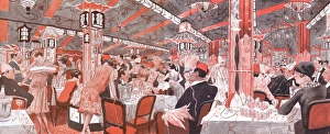 A sketch of the interior of Le Canari night-spot in Paris, 1 A sketch of the interior of Le Canari night-spot in Paris, 1