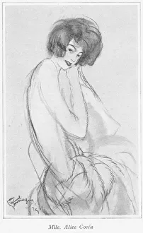 A sketch by Jean Gabriel Domergue of Alice Cocea, Paris A sketch by Jean Gabriel Domergue of Alice Cocea, Paris