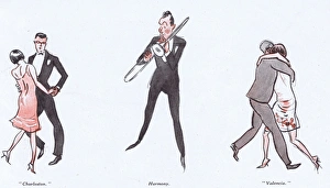 A sketch of a Montmartre dancing scene, 1920s A sketch of a Montmartre dancing scene, 1920s