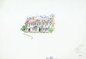 Sketch of Red Lion PH, Stoke Poges, Buckinghamshire Sketch of Red Lion PH, Stoke Poges, Buckinghamshire