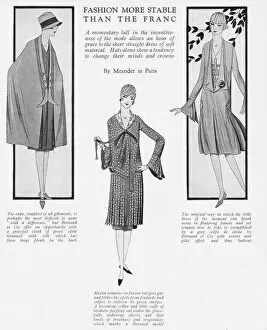Frocks Gallery: Sketches of three dress offerings from Paris, 1926