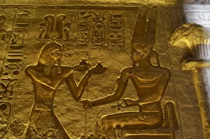 Images Dated 6th December 2003: Small Temple or Temple of Hathor. Relief depicting the phara