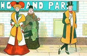 Holland Park Collection: Smart toff, lady, working class woman - Holland Park Station
