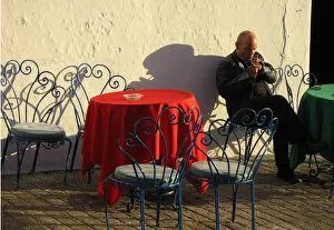 Mijas Gallery: Smoker outside cafe, Mijas, Spain