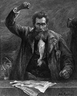 The Socialist - Working Class Agitator Print circa 1885