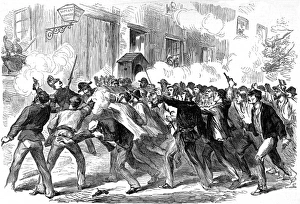 Socialists attacking the Fire-Station, Belleville; Franco-Pr Socialists attacking the Fire-Station, Belleville; Franco-Pr