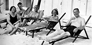 Society sun-basking at Juan-Les-Pins Society sun-basking at Juan-Les-Pins