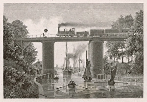 <b class=qtipBold><figcaption>Sodertelge Canal Sweden</figcaption></b><br>A bridge enables railway trains to pass over the Sodertelge Canal, Sweden.<br><em>© Mary Evans Picture Library</em> Sodertelge Canal Sweden