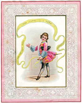Soldier home from the war on a Valentine card Soldier home from the war on a Valentine card