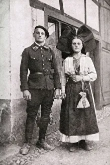 Soldier reunited with his fiancee, Alsace, France Soldier reunited with his fiancee, Alsace, France